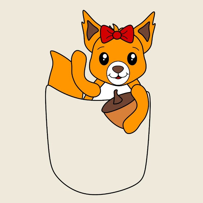 fröhliches Eichhörnchen winkt aus Brusttasche