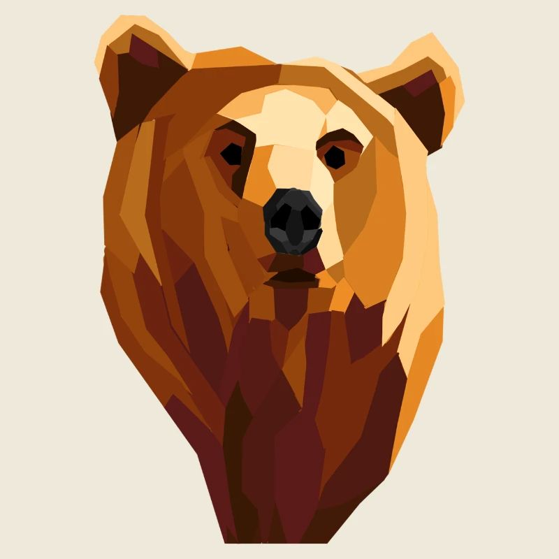 Low poly geometric bear