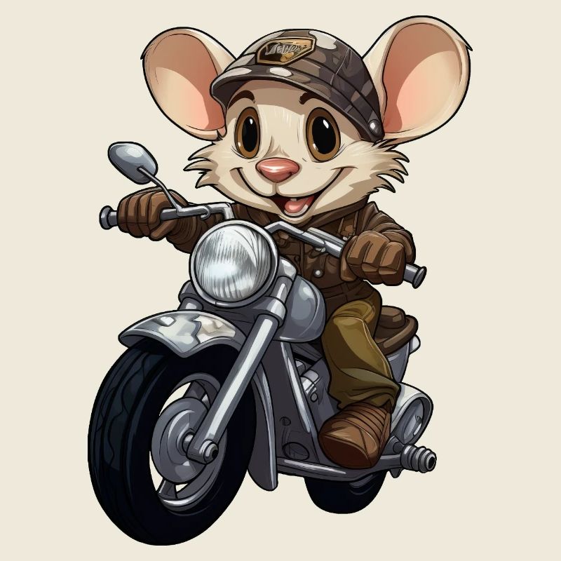 Mäuschen Motorrad / Motorradfahrer Mäuschen