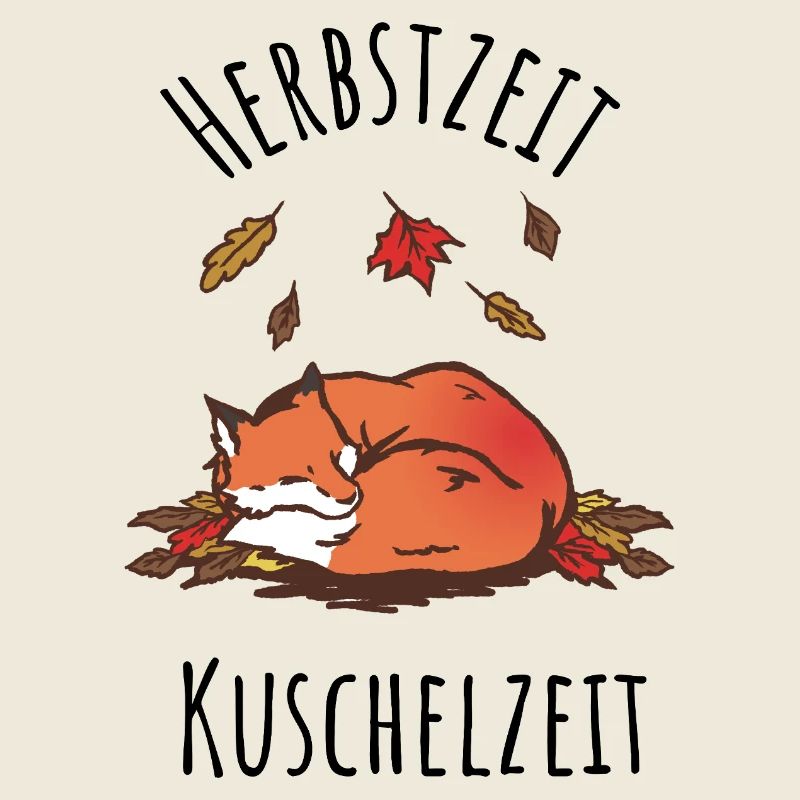 Sleeping fox in autumn cuddle time