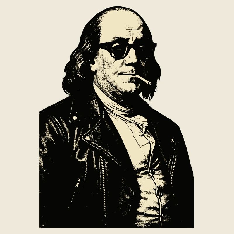 Benjamin Franklin avec portrait de rebelle cigarette