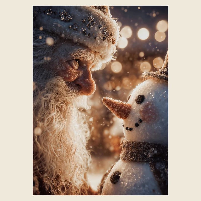 Snowbound Santa and Snowman