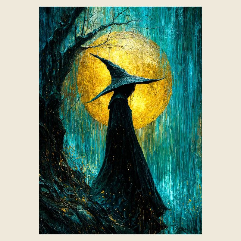 Moonlit Witch in Sunlit Grove