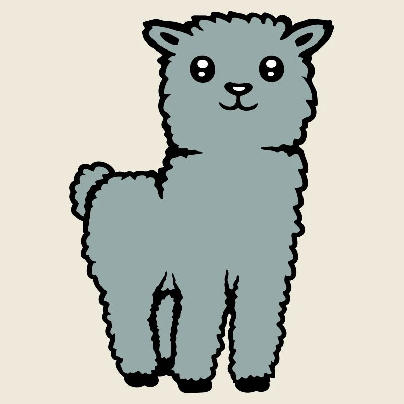 Cute Alpaca Llama Animal Soft Fluffy Comic