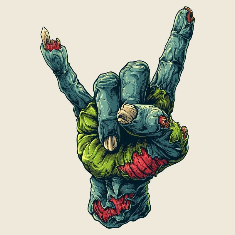 Zombie Hand Rock Zeichen Illustration