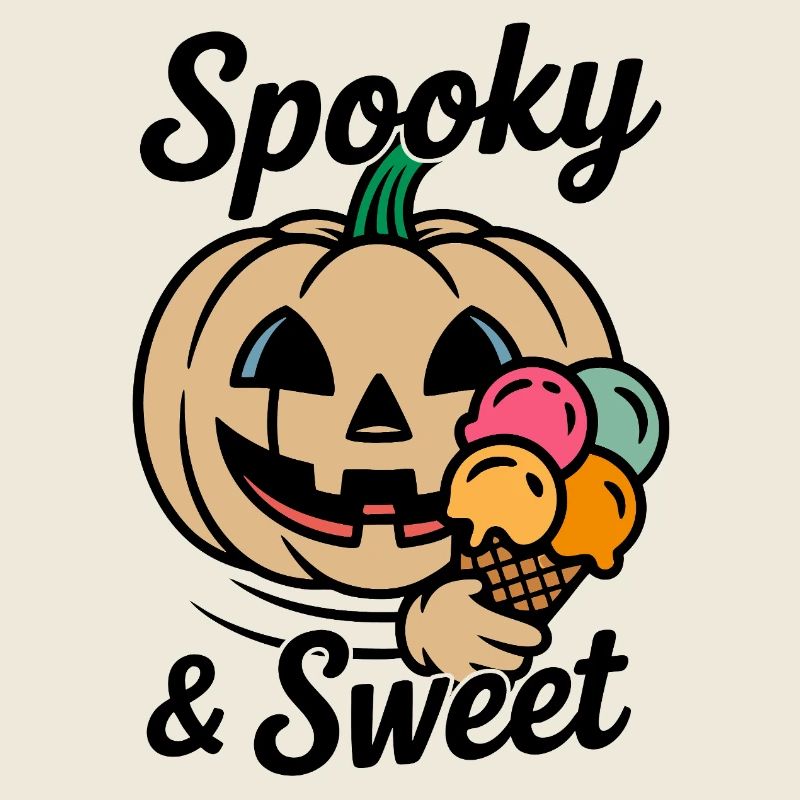 Kürbis mit Eiscreme Cartoon