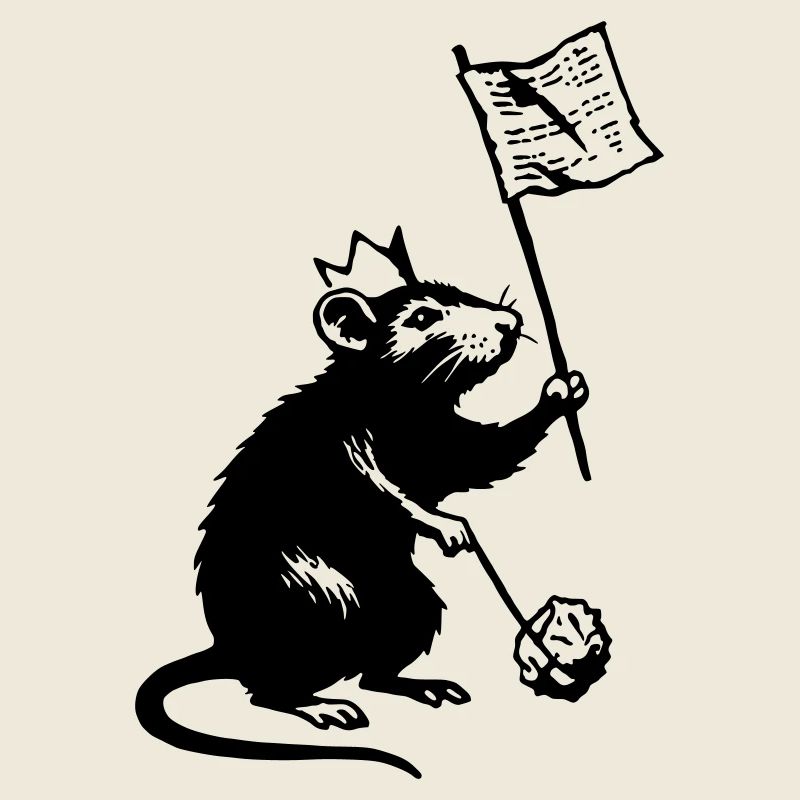 Ratte mit Fahne