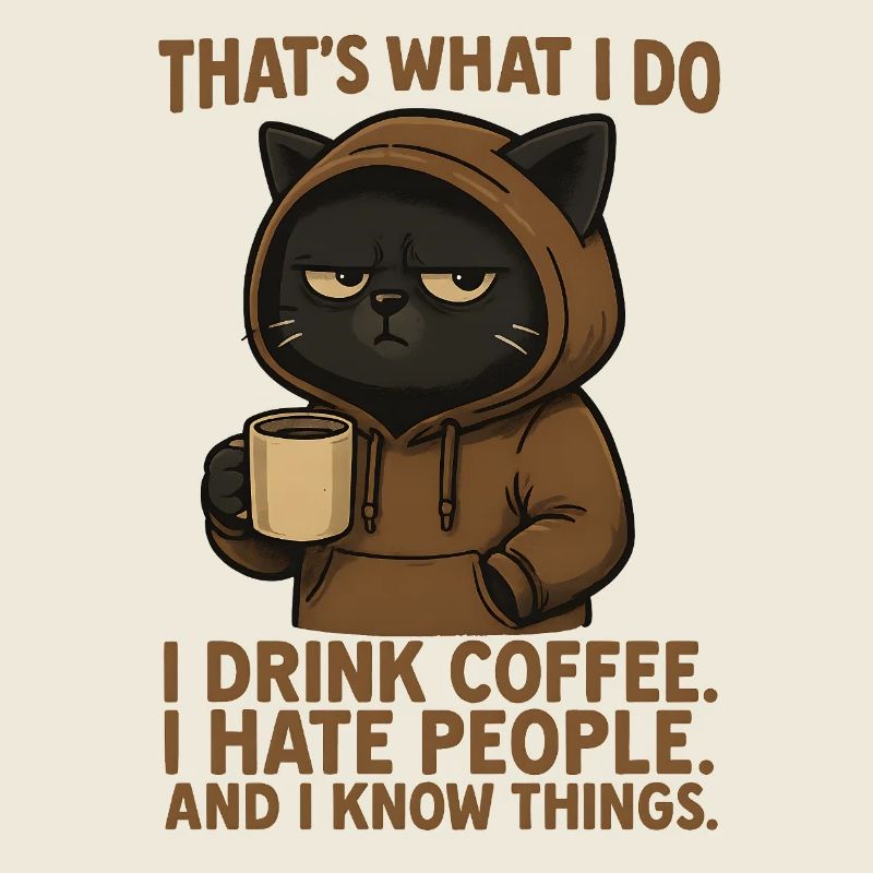 C’est ce que je fais, je bois du café Kaffee Katze