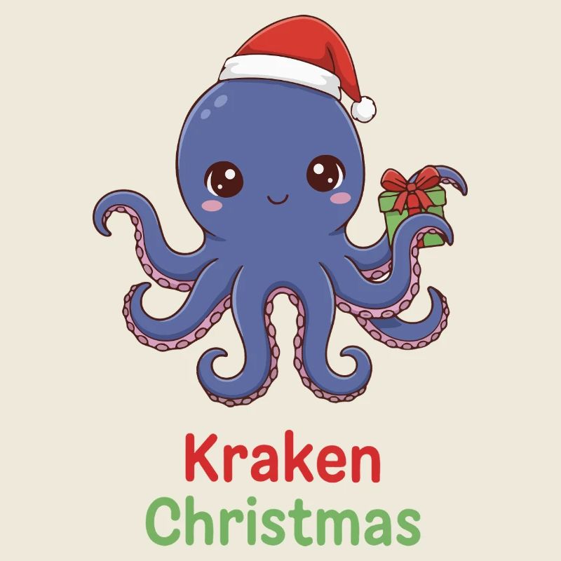 Kraken Christmas Octopus Mascot