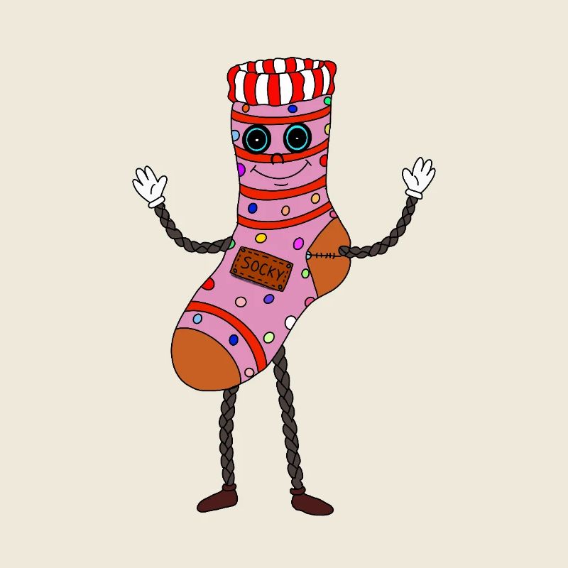 Socky Glitzer Sockefigur