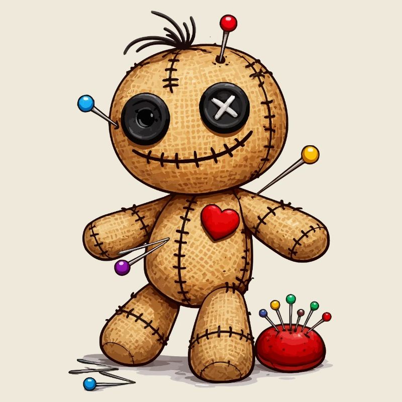 Voodoo doll with needles
