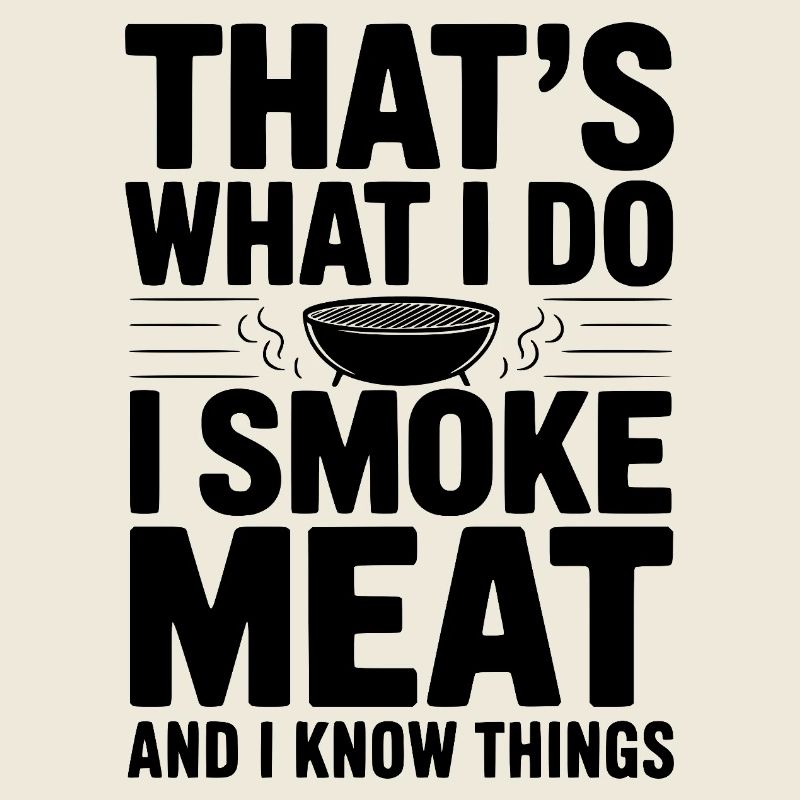 Das mache ich. Ich räuchere Fleisch und ich weiß Dinge.