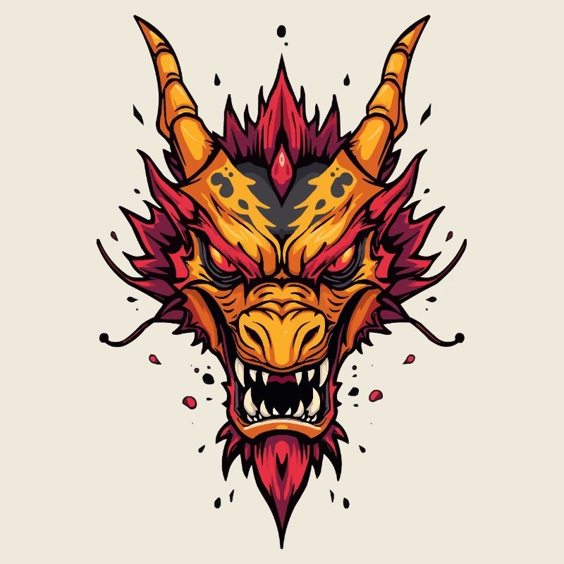 Flammender asiatischer Drache