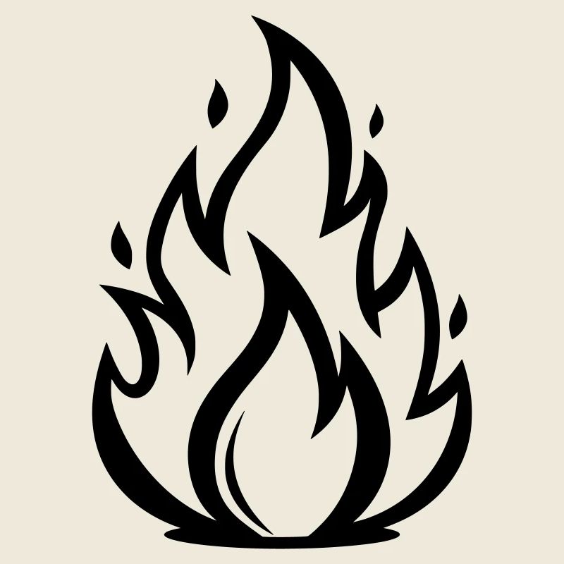 Fire Flame Symbol | Minimal Flames Motif