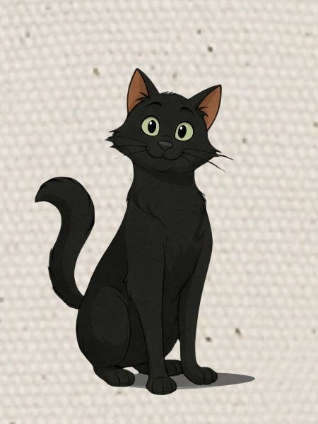 Chat noir espiègle illustration