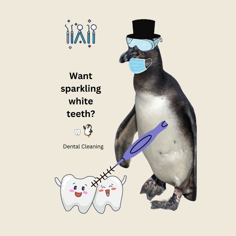 Funny Teeth Cleaning Design for Dental Practice