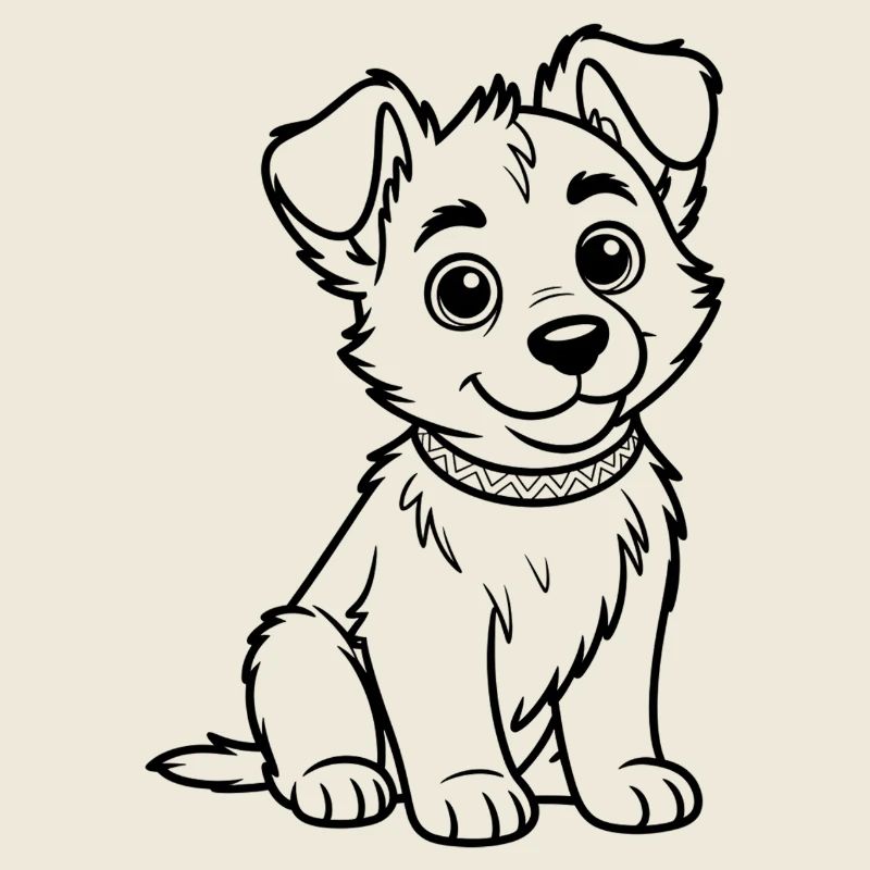 Dessin au trait du Chien Câlin