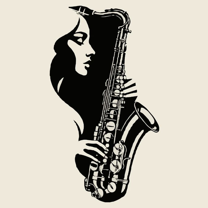 Frau mit Saxophon