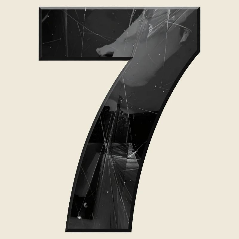 Schwarzgrau Sieben mit Splittern