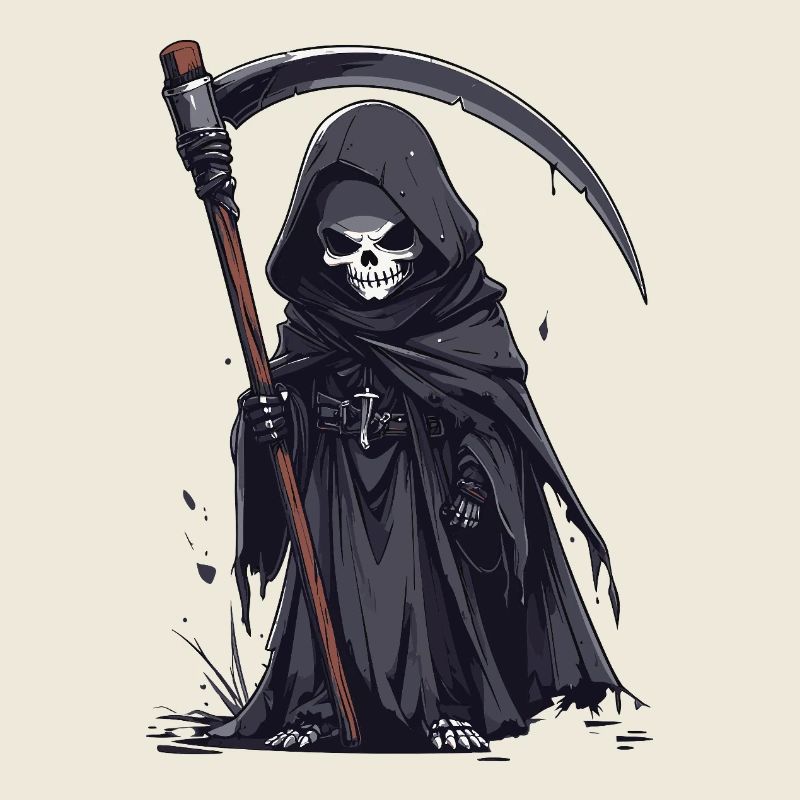 Grim Reaper in black robe