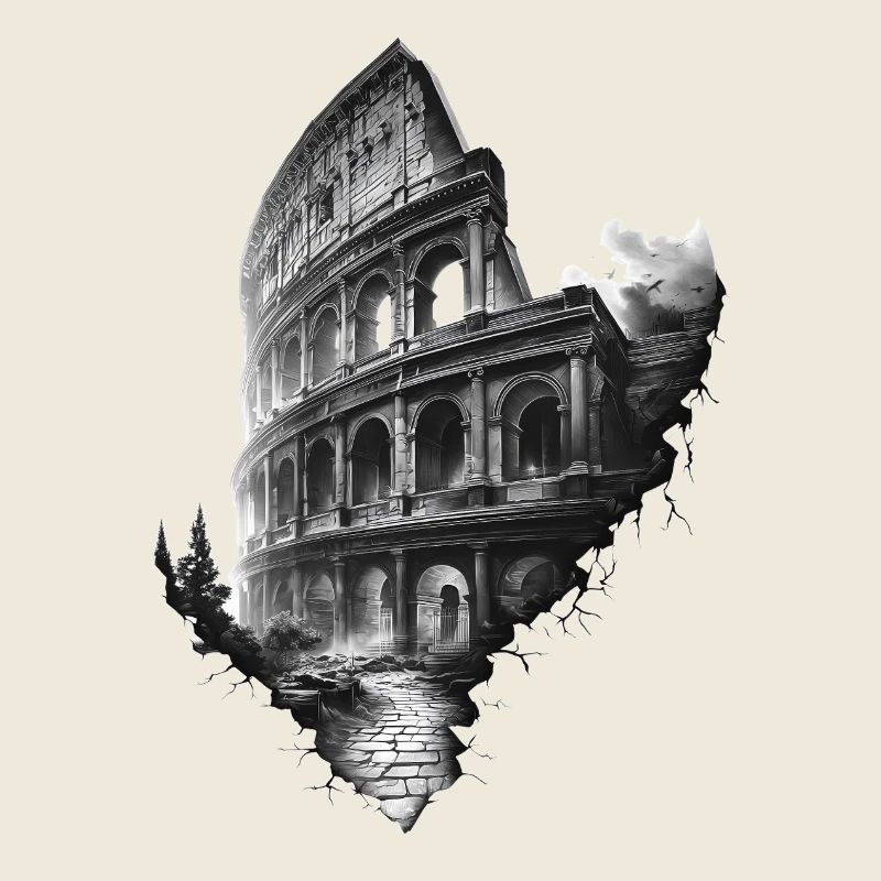 Ätherisches schwarz-weißes Kolosseum
