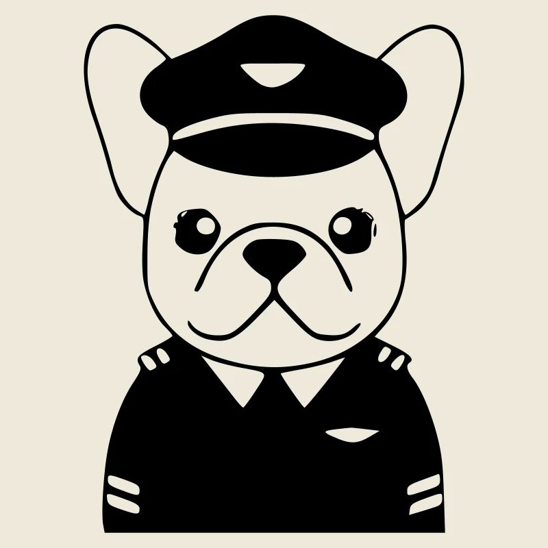Frenchie Pilot Uniform Schwarz