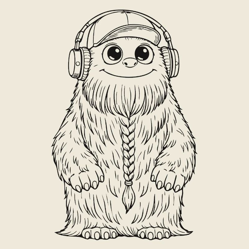 Fluffo with braid front - Fluffonster design black