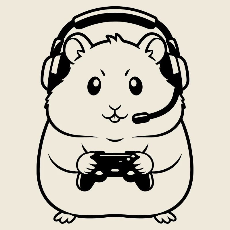 Gamer Hamster Controller Outline