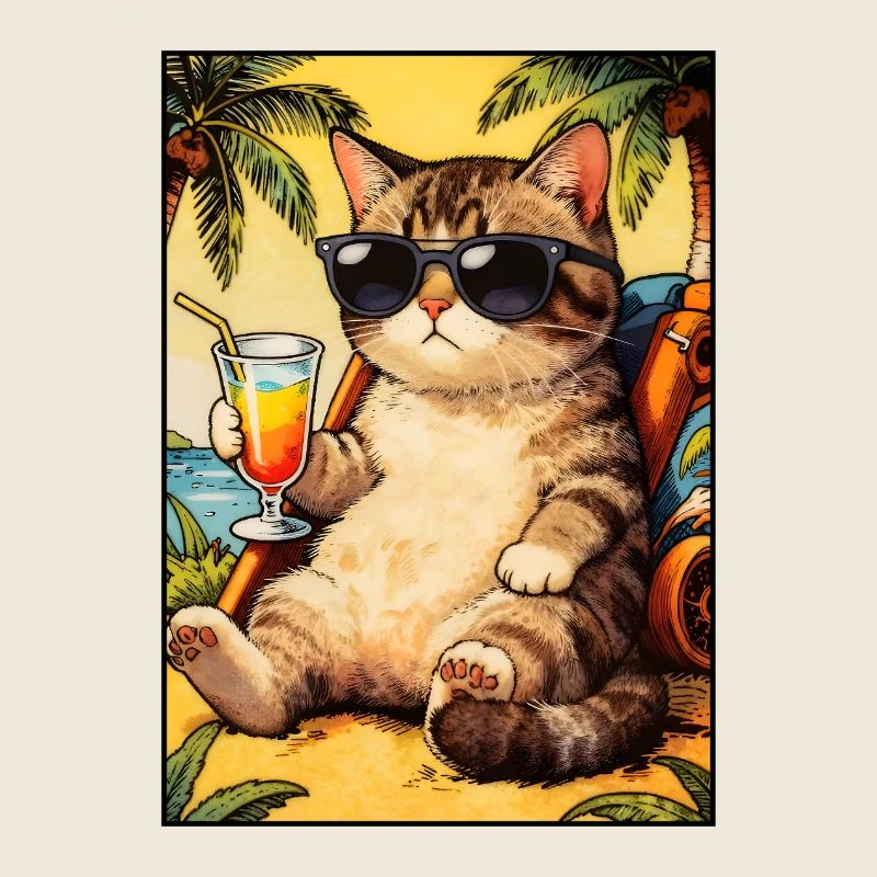 Coole Katze im Sommerurlaub