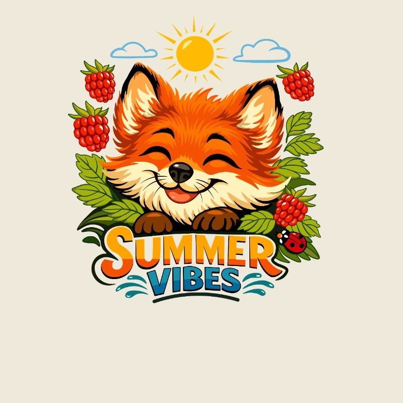 Summer print with a fox