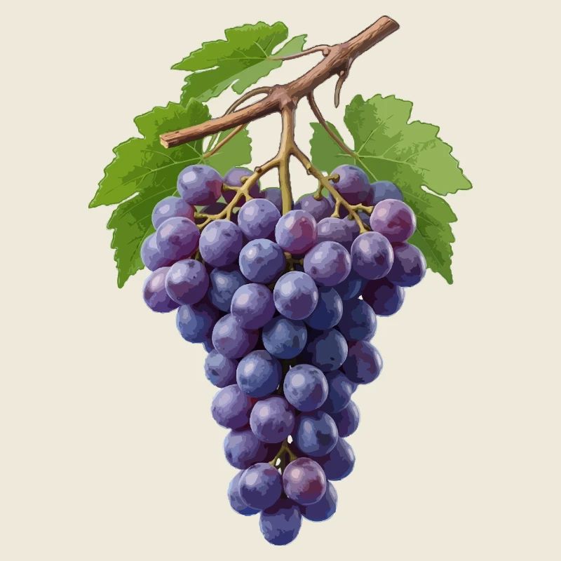 Grappe de raisins violet foncé