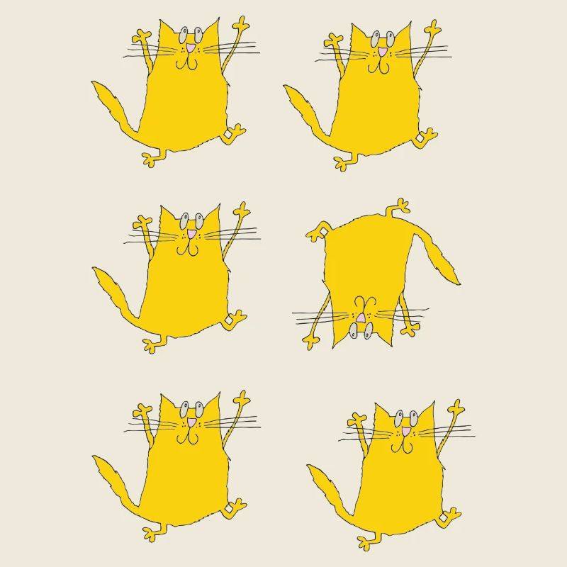 Fröhliche Gelbe Katzen Tanz
