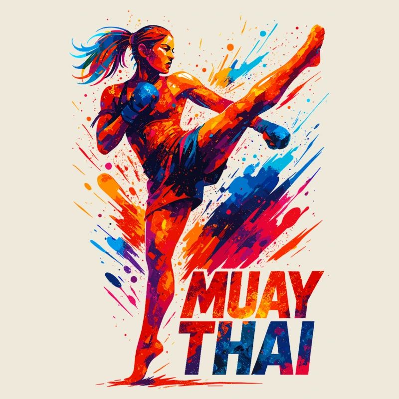 Muay Thai Kick : cadeau graphique abstrait pour boxeur