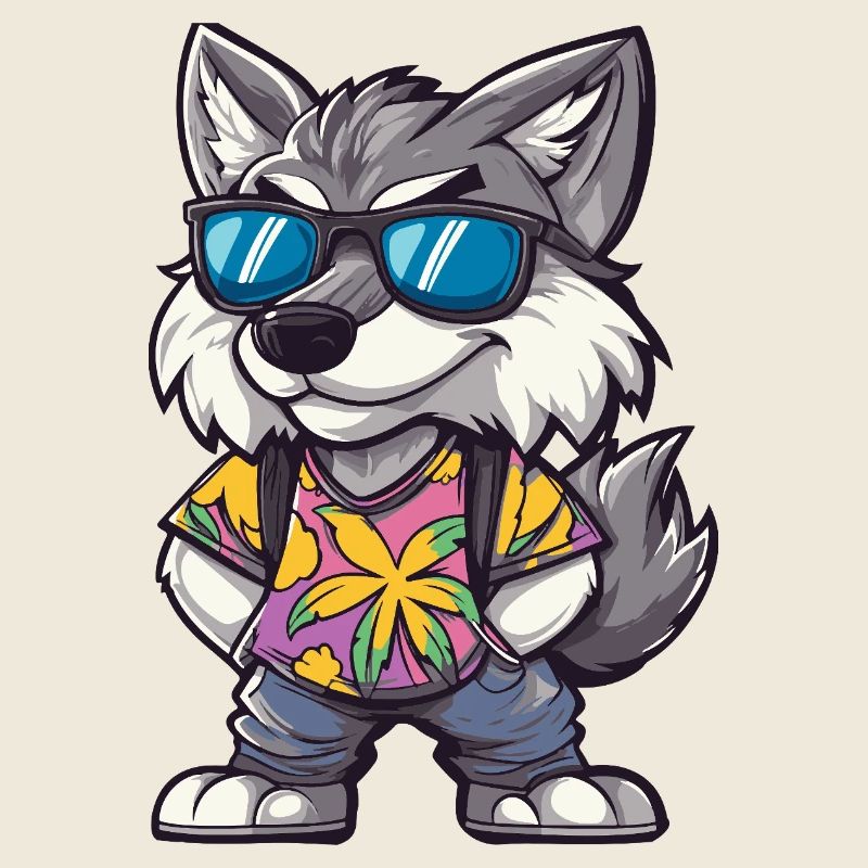 Wolf Comic Urlaub