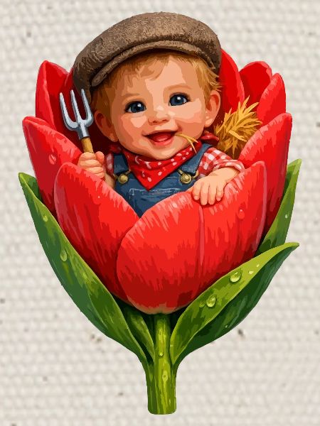 Bébé dans Tulip Bud