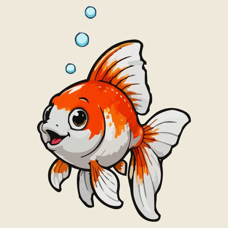 Koi Cartoon Goldfisch mit Blasen
