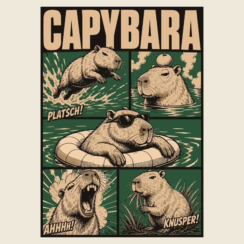 Comic Capybara Action Style