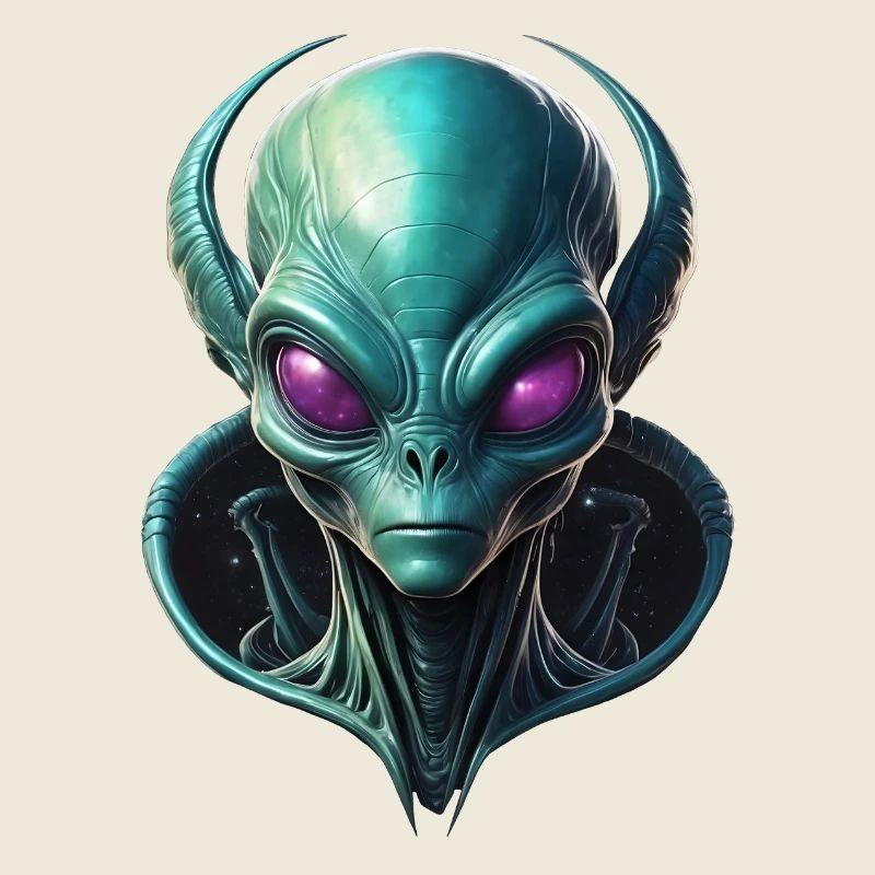 Alien Head with Galaxy Collar