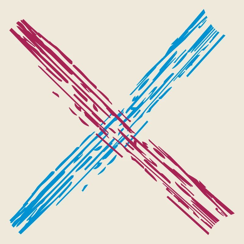 croix x forme couleur sale eclatures grattées colorées