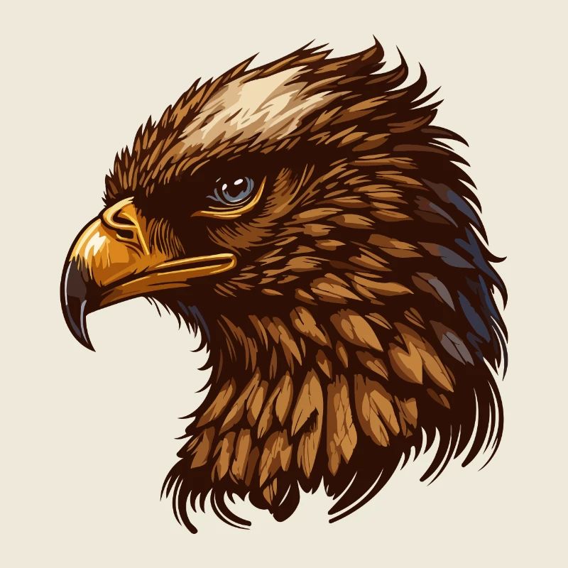 Imperial Eagle Head Cartoon Illustration