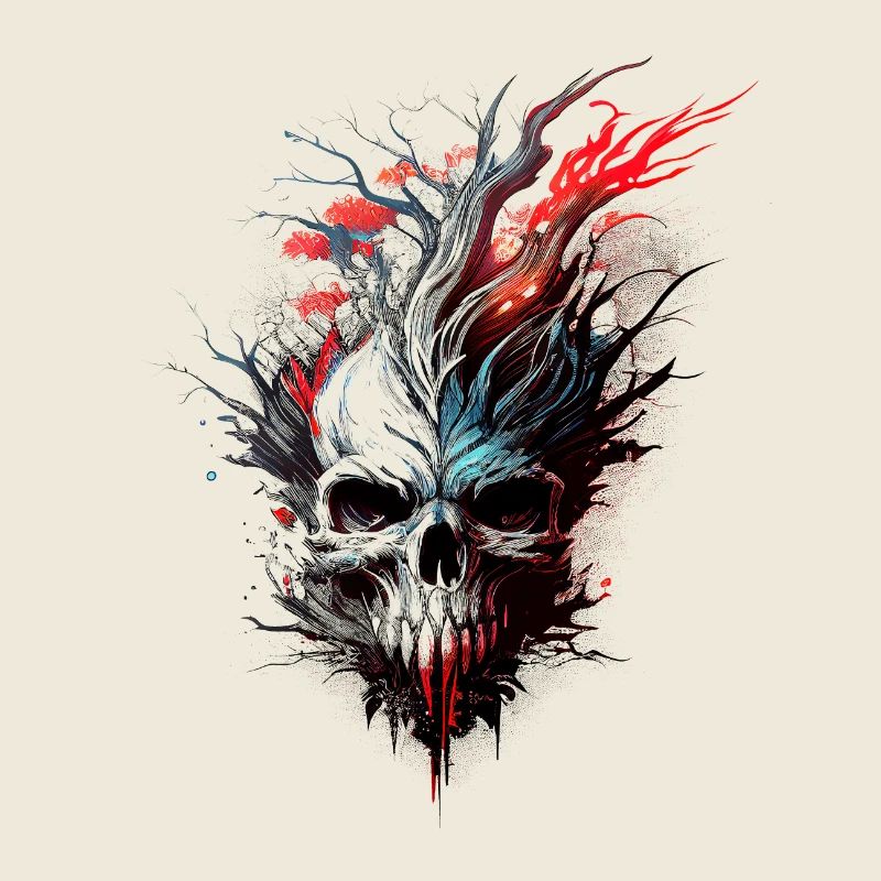 Splash mehrfarbiger Schädel