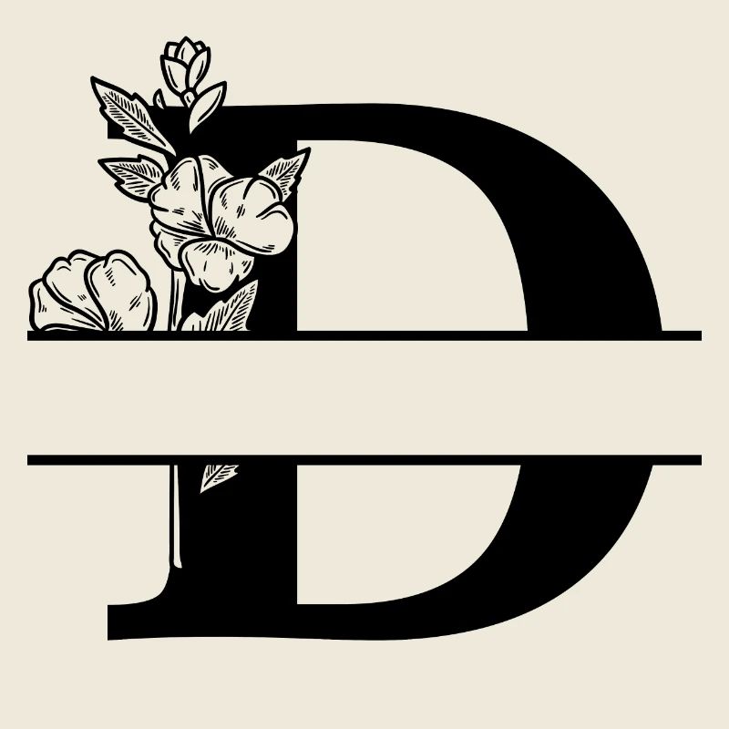 Personalized floral letter D