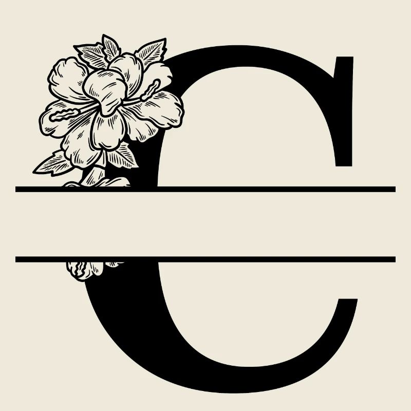 Personalisierter Blumenbuchstabe C