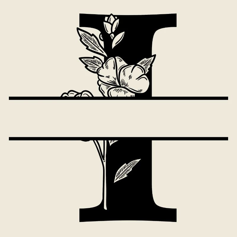 Personalized floral letter i
