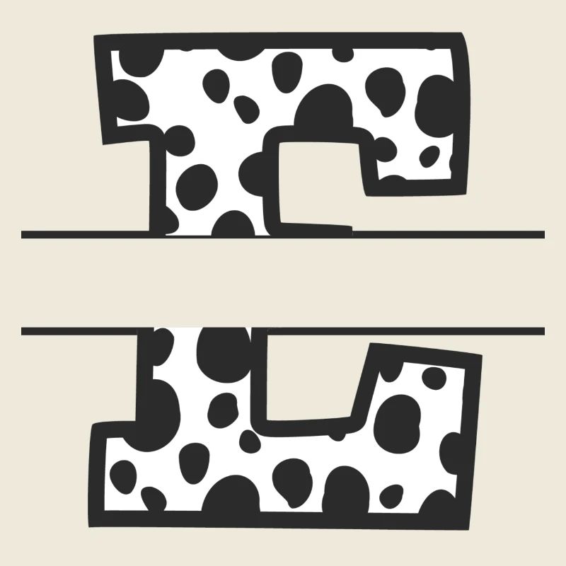 Letter e custom cow pattern