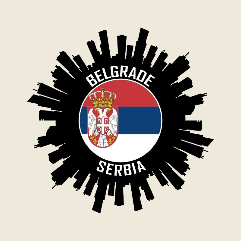 Belgrad Skyline Serbien Flagge Reise Souvenir
