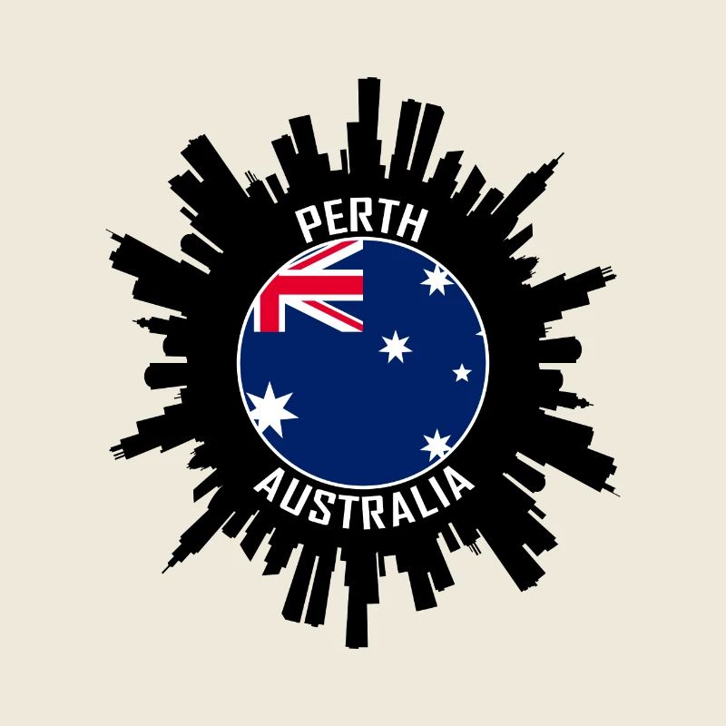 Perth Skyline Australia Flag Souvenir de voyage