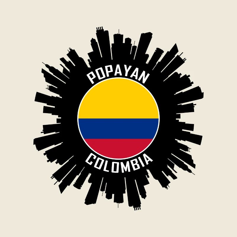 Popayan Skyline Colombie Flag Souvenir de voyage