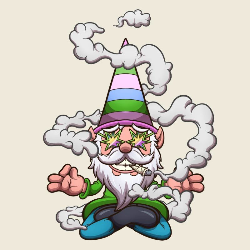 Lustiger Zwerg, der einen Joint raucht