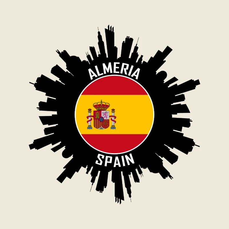 Almeria Skyline Espagne Flag Souvenir de voyage